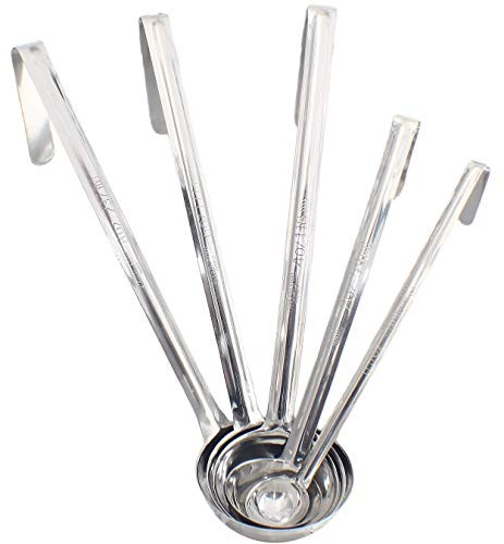 Kitchen Ladle Set Soup Ladles Serving Ladles Cooking Ladles Sauce Ladles Stainless Steel Assorted Sizes 5 Piece Set 0.5 Oz 2 Oz 4 Oz 6 Oz and 8 Ounce Size