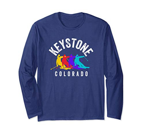 Ski Keystone CO Retro Multi-Color Colorado Rocky Mountain Long Sleeve T-Shirt Ski Keystone CO Retro Multi-Color Colorado Rocky Mountain Long Sleeve T-Shirt