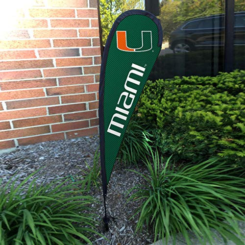 College Flags and Banners Co. Miami Hurricanes Small Feather Garden Flag College Flags and Banners Co. Miami Hurricanes Small Feather Garden Flag