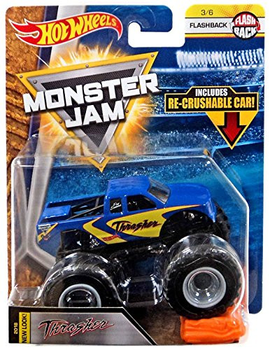 Hot Wheels Monster Jam 2018 Flashback Thrasher 1:64 Scale, Blue