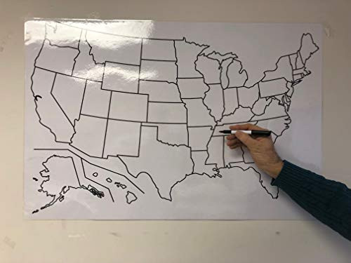 Copy King Blank US Map Laminated Dry Erase Poster Reusable United States Map 24 inch x36 inch Copy King Blank US Map Laminated Dry Erase Poster Reusable United States Map 24 inch x36 inch