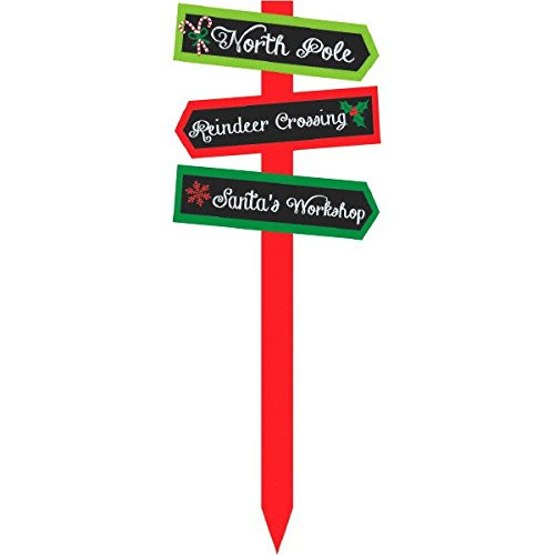 amscan Christmas Multicolored Cardboard Arrow Yard Stake   Party Decoration