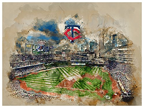 Atlas Minnesota Twins Poster Watercolor Art Print 12x16 Wall Decor Atlas Minnesota Twins Poster Watercolor Art Print 12x16 Wall Decor