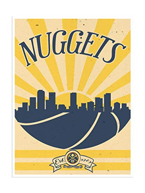 Denver Nuggets Poster Sunset Art Print 12x16 Wall Decor Denver Nuggets Poster Sunset Art Print 12x16 Wall Decor