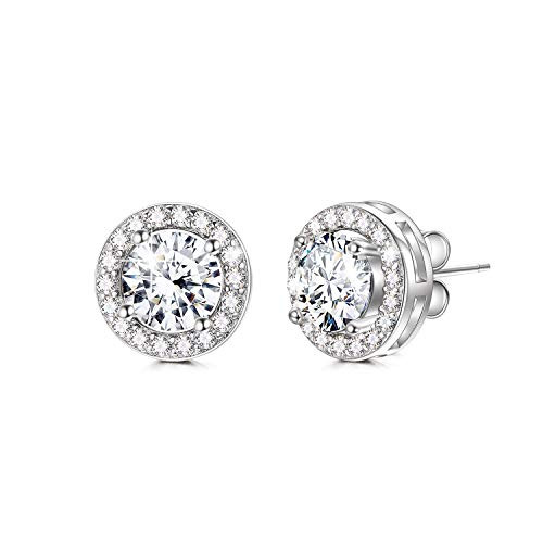 AOBOCO Sterling Silver Halo Earrings Stud Earrings for Women Gorgeous Crystals from Austria Birthday Jewelry Wedding Gifts for Daughter Mom Sister Niece Friends Girlfriend Wife Mom Grandma Fiancee AOBOCO Sterling Silver Halo Earrings Stud Earrings for Women Gorgeous Crystals from Austria Birthday Jewelry Wedding Gifts for Daughter Mom Sister Niece Friends Girlfriend Wife Mom Grandma Fiancee