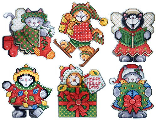 Design Works Crafts Kittens, 4" Each Cross Stitch Kit Ornaments