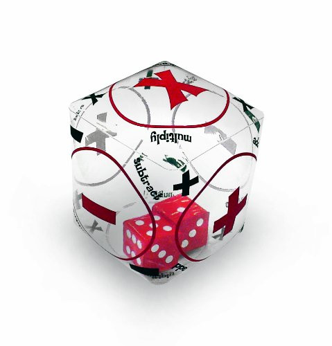 American Educational Clear Vinyl Tumble 'N Teach Addition/Subtraction/Multiplication Three Function Math Cube, 7" Size