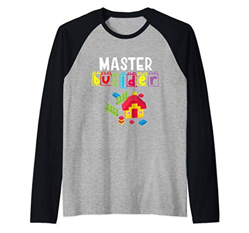 Master Builder Building Blocks Brick Builders Fun Toys Raglan Baseball Tee