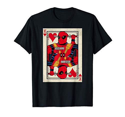 Marvel Deadpool King of Hearts Card Graphic T-Shirt T-Shirt