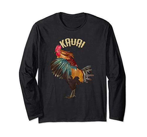 Vintage Kauai Chicken Rooster Garden of Isle Long Sleeve T-Shirt