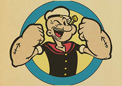 Popeye Poster Vintage Popeye Print Movie Poster Classic Popeye Cartoon Vintage Movie Art Poster Popeye Artwork Popeye Sailor Poster Bday Gift Vintage Cartoon Print Wall Art Popeye and Olive Oyl