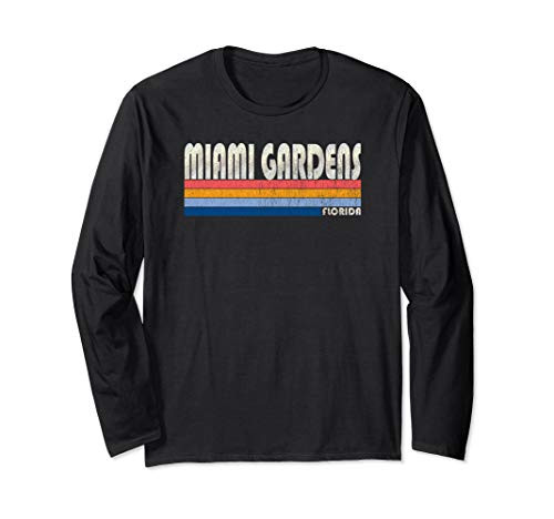 Vintage 70s 80s Style Miami Gardens FL Long Sleeve T-Shirt