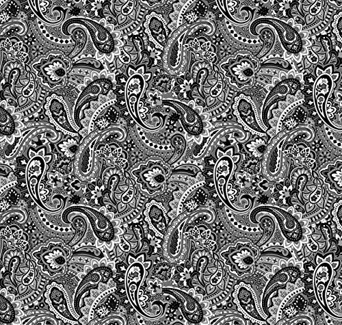 Springs Creative Products Group Cotton Blenders Fabric, 43/44-Inch Wide, Gadabout Paisley, Black