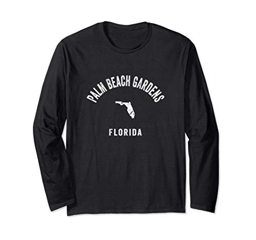 Palm Beach Gardens Florida FL Vintage 70s Athletic Sports De Long Sleeve T-Shirt