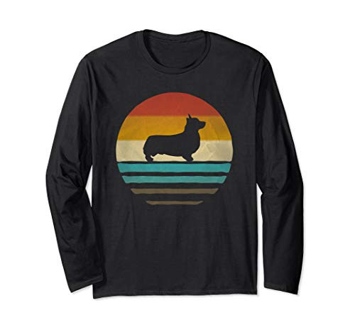 Corgi Dog Retro Vintage 60s 70s Silhouette Breed Funny Gift Long Sleeve T-Shirt Corgi Dog Retro Vintage 60s 70s Silhouette Breed Funny Gift Long Sleeve T-Shirt