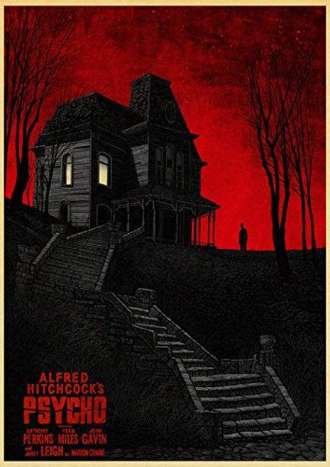 American Psycho Poster Alternative Movie Poster Art Print Alfred Hitchcock Poster Psycho Print Vintage Style Magazine Retro Psycho Poster Watercolor Background