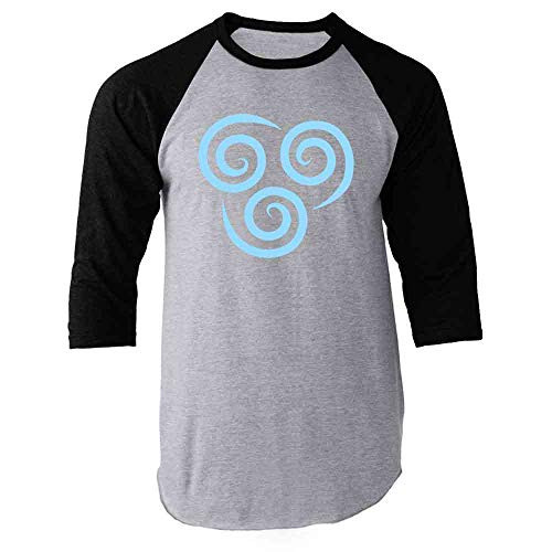 Air Symbol Element Japanese Anime Black XL Raglan Baseball Tee Shirt