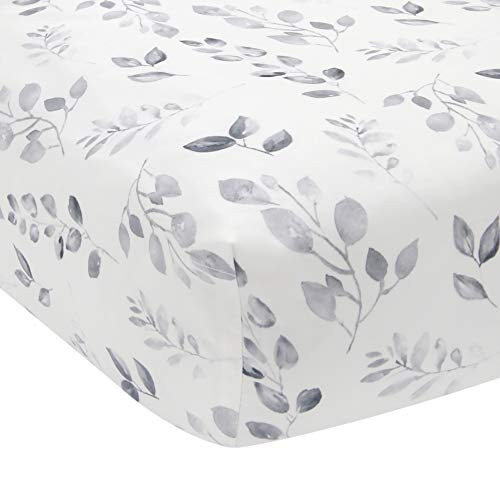Lambs and Ivy Painted Forest Cotton Fitted Crib Sheet - Gray White Outdoors Lambs and Ivy Painted Forest Cotton Fitted Crib Sheet - Gray White Outdoors