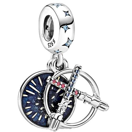 Annmors Star Wars Lightsaber Charm Black Enamel Charm fits Pandora Charms Bracelets for Woman-925 Sterling Silver Dangle Pendant BeadGirl Jewelry Beads Gifts for Women Bracelet and Necklace