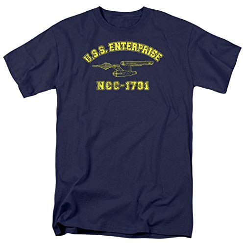 Popfunk Star Trek USS Enterprise T Shirt  X-Large  Navy