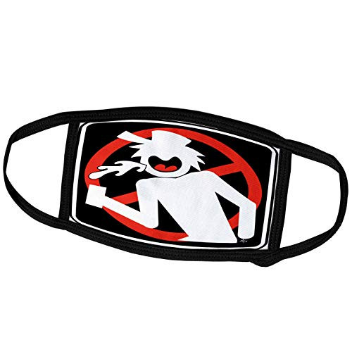 3dRose NO HURL Zone Black Sign 2 - Face Covers  fc_14699_3