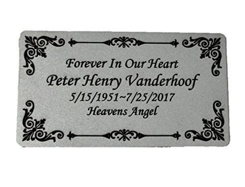 Personalized Engraved Plate 4.5 inch  x 2.5 inch  Silver Name Plate with Black Plaque Custom Engraving