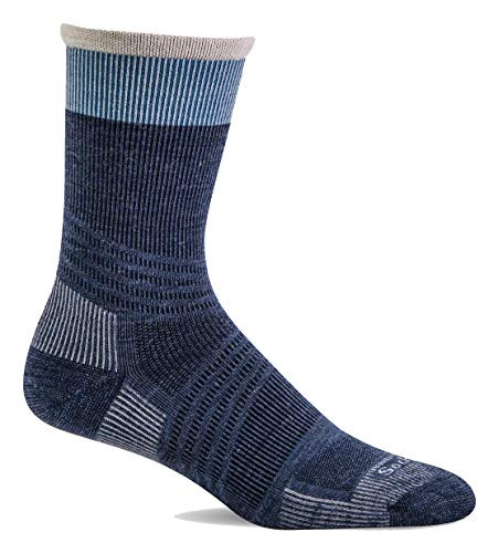 Sockwell Womens Summit Crew II Firm Graduated Compression Sock Denim - M L