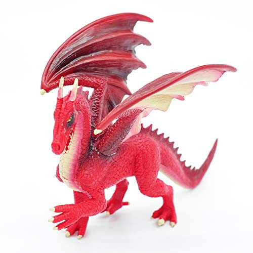 CZYY Red Dragon Miniature Pre-Painted 7.5 inch  Long 28mm Scale Monster Mini Model for D and D Dungeons and Dragons Pathfinder or Any Tabletop RPG