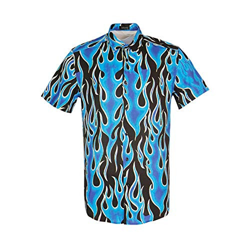 Mens 3D Printed Flame Stylish Graphic Short Sleeve Shirts Casual Fashion Print Button Down Shirt Mens 3D Printed Flame Stylish Graphic Short Sleeve Shirts Casual Fashion Print Button Down Shirt