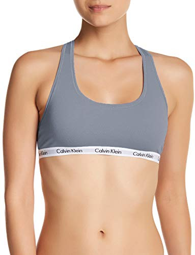 Calvin Klein Womens Carousel Logo Bralette  Dusty Grey QP1036-408  White Medium