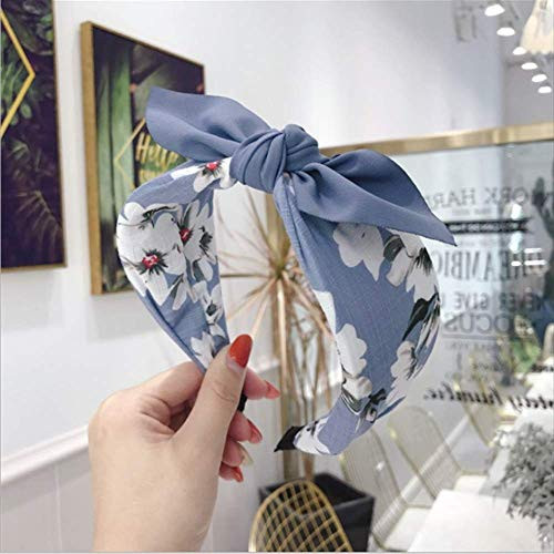 Boutique Hair Accessories Women Floral Fabric Bow Rabbit Ears Wide Side Headband Hairband Sweet Girl Hair Band Headwear