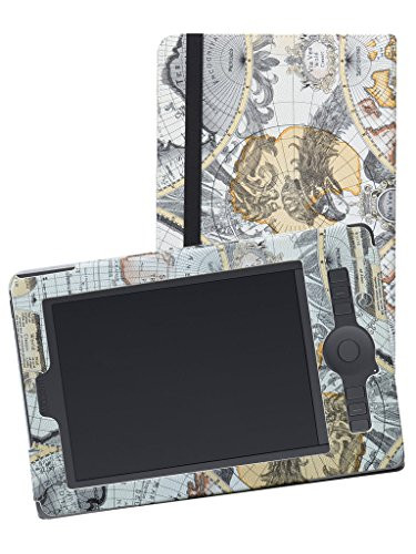 Wacom Intuos Pro PTH451 Case,Mama Mouth Slim-Book Folio Folding Carry PU Leather Cover for Wacom Intuos Pro Small PTH451 Graphics Tablet,Map White