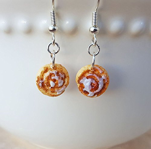 Cinnamon Roll Earrings - Food Jewelry - Honey Bun