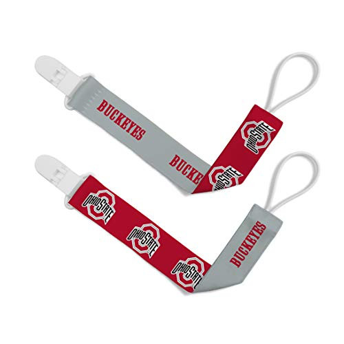 Baby Fanatic NCAA Ohio State Buckeyes 2-Pack Pacifier Clips One Size Team Color
