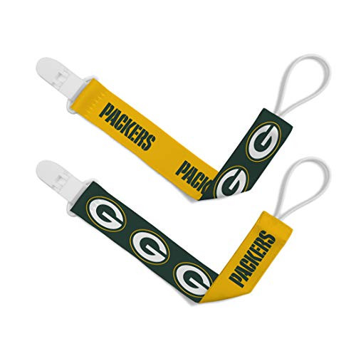 MasterPieces Baby Fanatic NFL Green Bay Packers 2-Pack Pacifier Clips One Size Team Color
