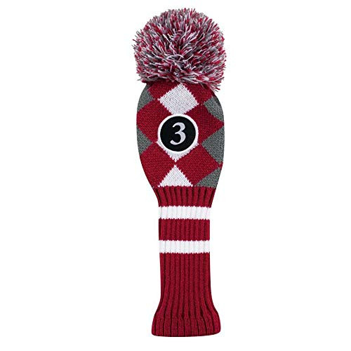 Callaway Pom Pom 3 Wood Headcover Red Charcoal White