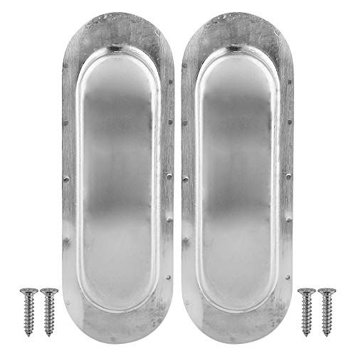 Flush Barn Door Handle Pull Grab for Sliding Barn Door Hardware with 4 Mount Screws 2pcs 304 Stainless Steel No Visible