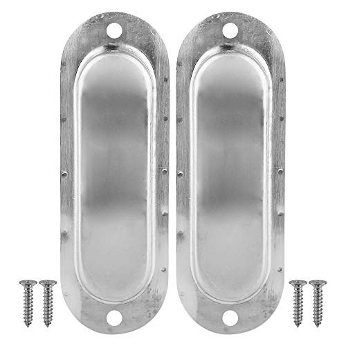 Flush Barn Door Handle Pull Grab for Sliding Barn Door Hardware with 4 Mount Screws 2pcs 304 Stainless Steel Visible