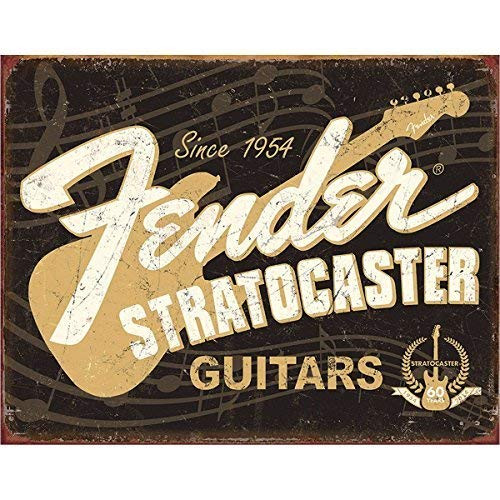 Tin speaking Metal Tin Sign Fender Stratocaster 60th Tin Sign Flat New 8X12 INCH Tin speaking Metal Tin Sign Fender Stratocaster 60th Tin Sign Flat New 8X12 INCH