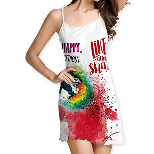 FABIURT Summer Dresses for Women Womens Dress Summer O-Neck Boho Sleeveless Floral Printed Beach Mini Dress Casual T-Shirt Short Dress
