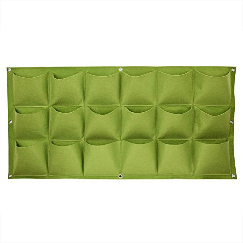 18 Pockets Vertical Grow Planter Felt Hanging Wall Grow Plant Bags Planter for Garden Greening Indoor Outdoor