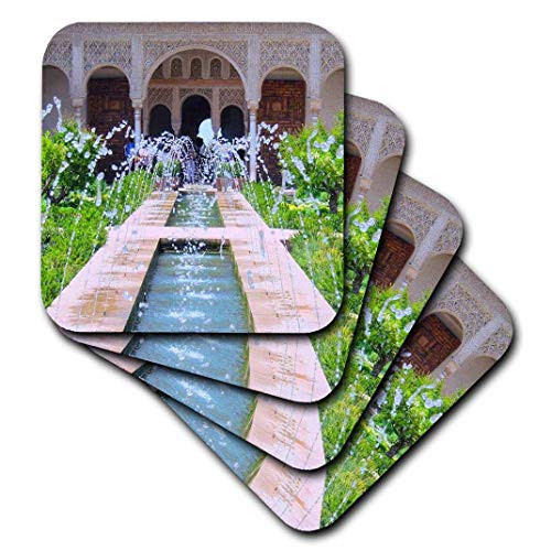 3dRose CST_112956_1 Water Fountains at Alhambra Palace Gardens in Grenada Spain Islamic Turkish Muslim Fretwork Arches Soft Coasters Set of 4 3dRose CST_112956_1 Water Fountains at Alhambra Palace Gardens in Grenada Spain Islamic Turkish Muslim Fretwork Arches Soft Coasters Set of 4