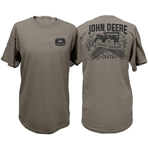 John Deere Genuine Farm Equipment Short Sleeve T-Shirt-Sage Heather-L