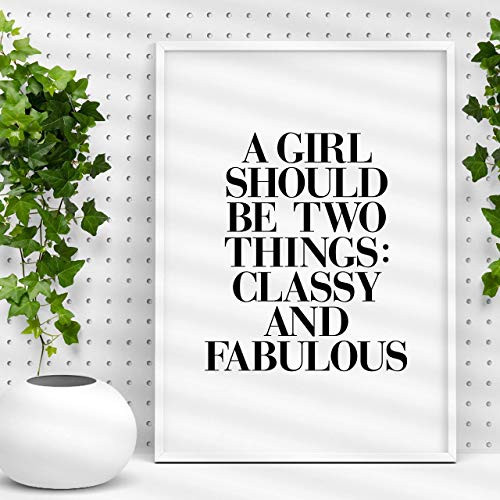 Coco Chanel Quote Classy and Fabulous Typography Print Wall Decor Motivational Poster Inspirational Poster Home Decor
