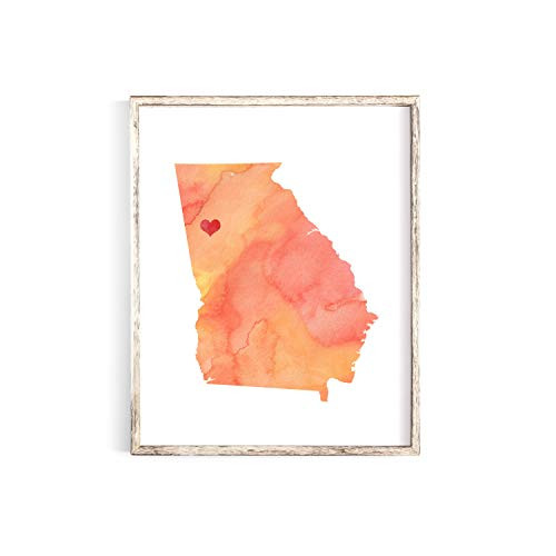 Georgia or ANY STATE Map Art - Watercolor