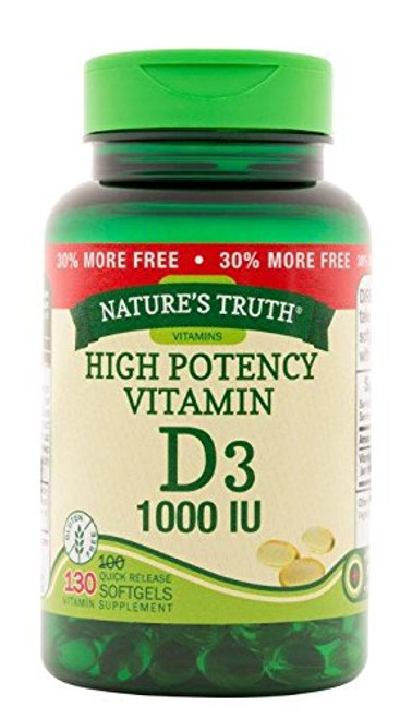 Natures Truth Vitamin D3 1000 iu 130 Count Pack of 3 Natures Truth Vitamin D3 1000 iu 130 Count Pack of 3