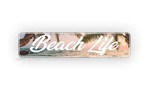 Personalized 4 inch  x 18 inch  Tropical Beach Sign Custom Beach Setting Decoration Sign