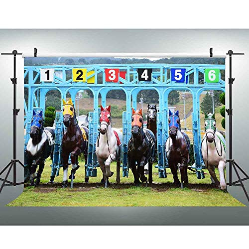 EOA 7 W x5 H FT Horsetrack Backdrops for Kentucky Derby Party Horse Racing Background Birthday Events Rider Seamless Backdrop for Photography Studio Props EOA 7 W x5 H FT Horsetrack Backdrops for Kentucky Derby Party Horse Racing Background Birthday Events Rider Seamless Backdrop for Photography Studio Props