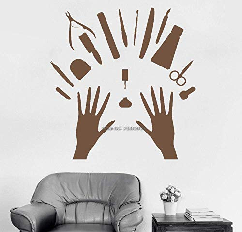 Manicure Tool Wall Stickers for Beauty Studio Window Decor Decal Nail Salon Vinyl Nails Beauty Salon Art Posters Interior 84 88Cm