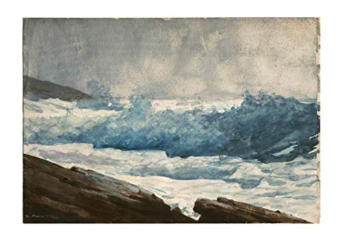 Winslow Homer - ProutS Neck Breakers - 20 Inch by 30 Inch Laminated Poster With Bright Colors And Vivid Imagery-Fits Perfectly In Many Attractive Frames
